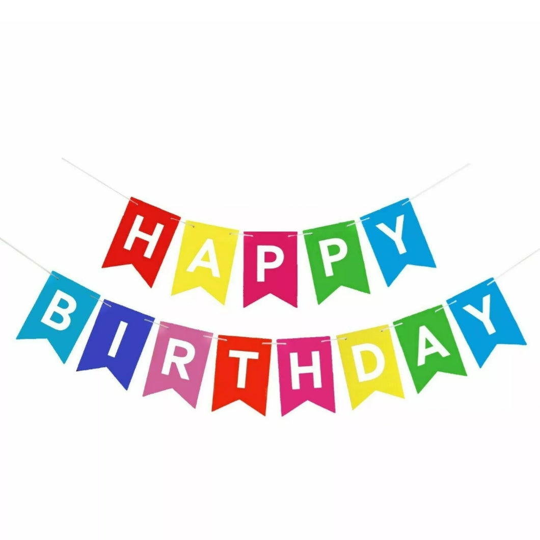 Multi-Color Happy Birthday Banner